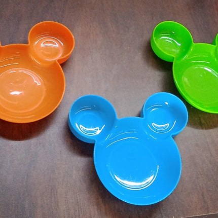 Mickey Mouse Shape Plates for Kids, BPA Free, & Unbreakable Childrenâ€™s Food Plate, Kids Bowl, Fruit Plate, Baby Cartoon Bowl Plate, Tableware (1 Pc)