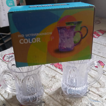 LED Light-Up Party Cups - Flashing Water-Activated Drinking Glasses with Handle (2-Piece)