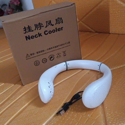 Portable USB Rechargeable Neck Fan â€“ Wearable, 3 Speeds, Headphone Design