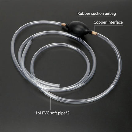 Manual fuel pump kit with hose for transferring liquids