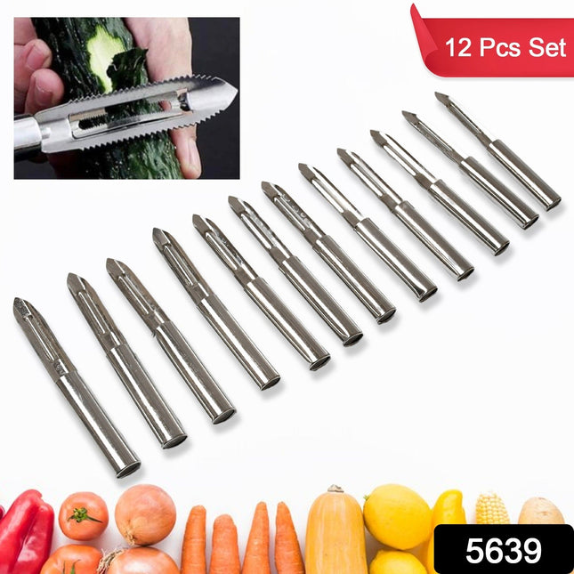Stainless Steel Peeler Set â€“ Multi-Purpose Handle for Peeling & Shredding (12 Pcs Set)