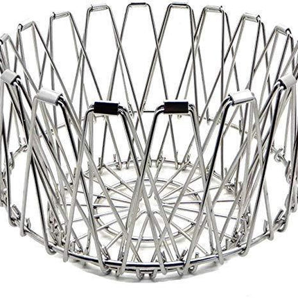 Wire bowl fruit basket with foldable design
