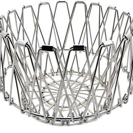 Foldable stainless steel fruit bowl for versatile use