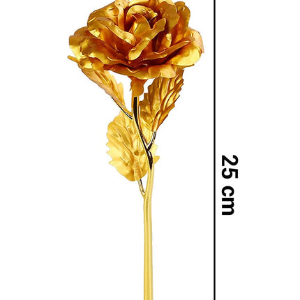 Luxury Decorative Gold Plated Artificial Golden Rose with Premium Box