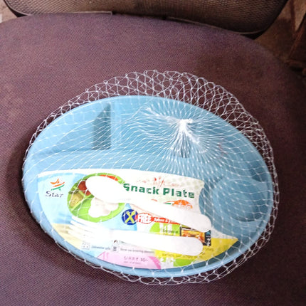 Plastic Food Plates / Biodegradable 5 Compartment Plate With Spoon for Food Snacks / Nuts / Desserts Plates for Kids,Â Reusable Plates for Outdoor, Camping, BPA-freeÂ (1 Pc)