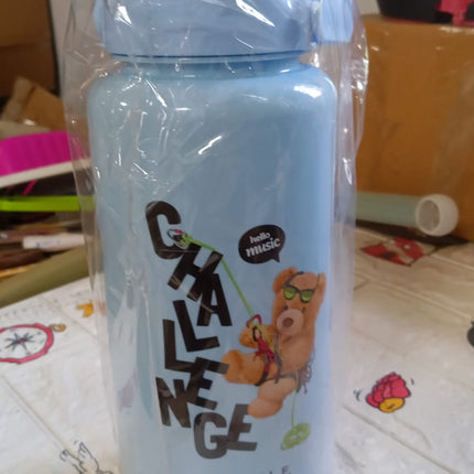 Plastic Water Bottle Set â€“ BPA-Free, Leak-Proof, Cartoon Design for Kids & Gym (3 Pc Set)