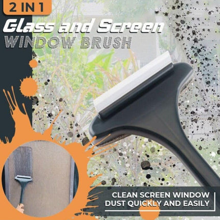 2-in-1 Mesh Cleaning Brush & Wiper with Extended Handle â€“ Window Cleaner (1 Pc)