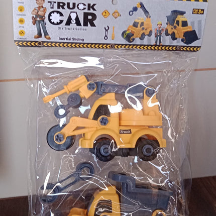 Engineering vehicles Nut Assembly Vehicle Toy, DIY Nut Assembly Vehicle Model Toy Highly Simulation Children Kids Car Model Toy Set (2 Pc Set)