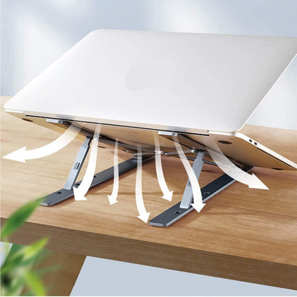 Metal Portable Laptop Stand â€“ 6-Angle Adjustable Riser for Laptops, Phones & Tablets