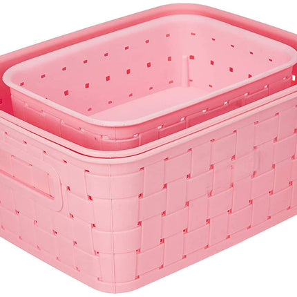 Sky blue smart baskets for easy storage.
