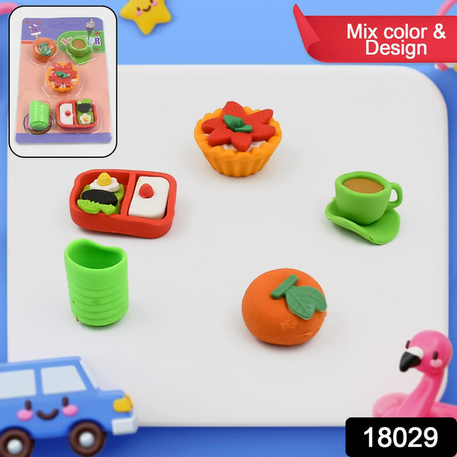 3D Mix Design Fancy Erasers â€“ Cute & Colorful Novelty Erasers for Kids, School Prize (1 Set)