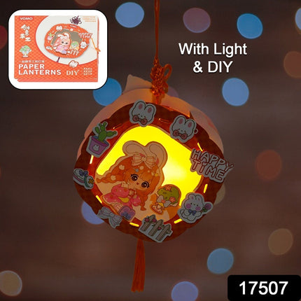 DIY Handmade Cartoon Paper Lanterns â€“ Antique Hollow-Out LED Projection for Festival Decor
