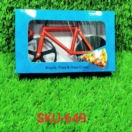 Bicycle Pizza Cutter (1 Pc): Stainless Steel, Unbreakable Handle