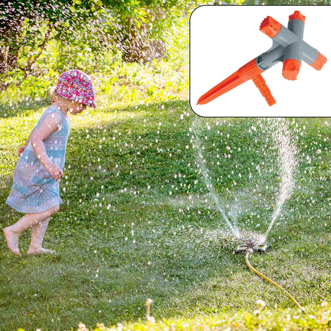 360Â° Rotating Garden Sprinkler â€“ Adjustable 4-Arm Lawn Water Sprayer