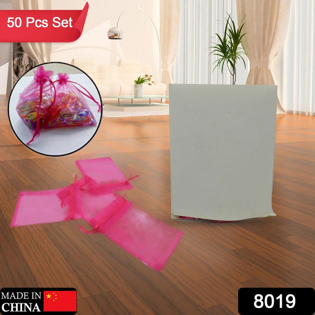 Organza Drawstring Gift Bags â€“ Small Mesh Pouches for Wedding, Party & Festival Favors (50 Pcs Set)