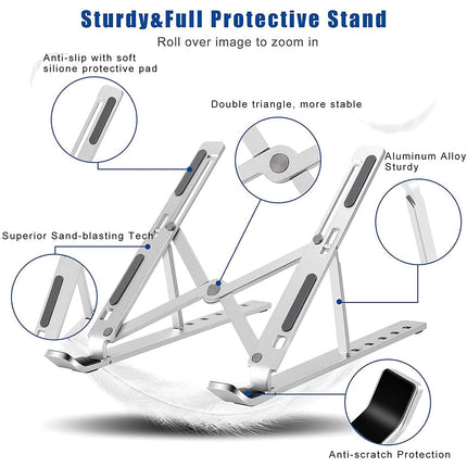 Metal Portable Laptop Stand â€“ 6-Angle Adjustable Riser for Laptops, Phones & Tablets