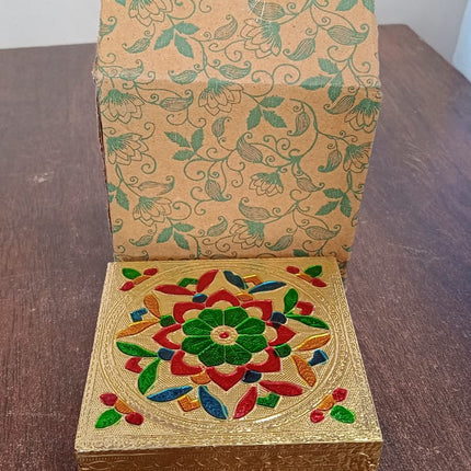 Handicraft Wood Chowki for Pooja , Wooden Bajot for Sitting, Multipurpose Stool (Multi color) (1 Pc)