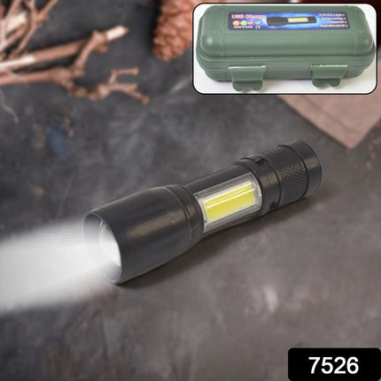 LED USB Rechargeable Mini Flashlight â€“ Ultra-Bright Zoom & COB Side Lantern, Tactical Emergency Light
