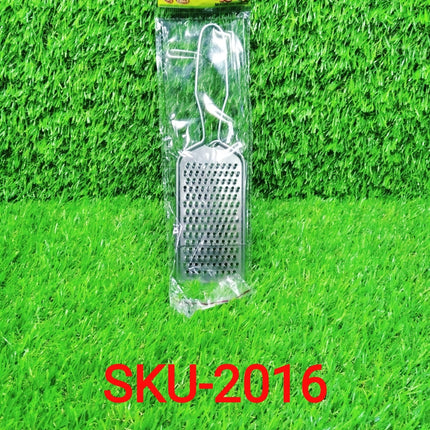 Convenient stainless steel grater for efficient zesting and grating of citrus, cheese, and nutmeg.