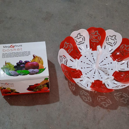Folding Fruit Basket with Hanging Stand â€“ Lotus Shape Tray for Fruits & Vegetables (1 Pc)