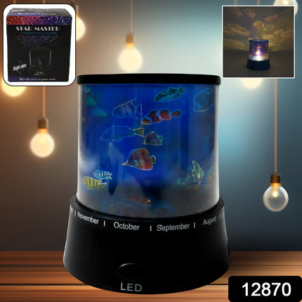 LED Projector Night Light â€“ 3 Battery Lamps, Rotating with Music, Perfect for Kids & Home Decor (1 Pc, Battery Not Included)