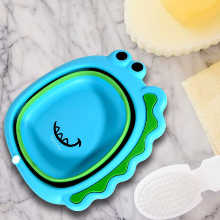 Frog Shape Wash Basin, Space Saving Multi Function Foldable Baby Wash basin Easy Clean Lightweight Thicken for Washing Face for Home (33Ã—31Cm / 1 pc)