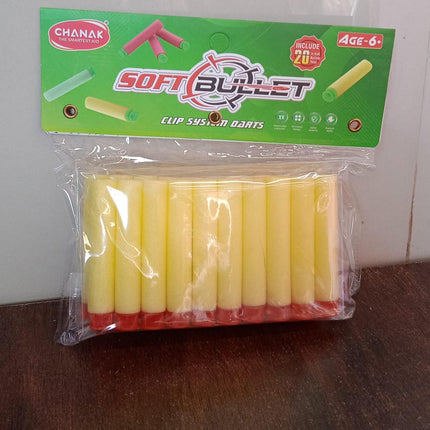 Refill Bullet Darts Soft Round Head Blasters Kids Toy for Gun (20 Pcs Set)