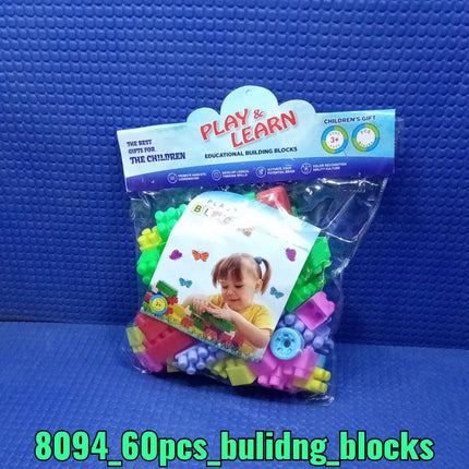 Fun and learning blocks set for children with 60 pieces