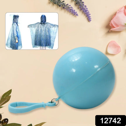 Disposable Kids Raincoat with Hood & Clip-On Storage Ball