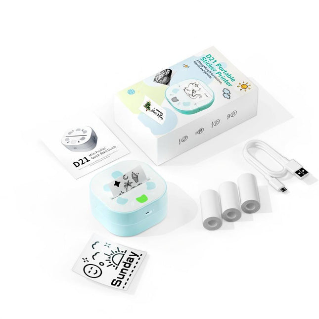 Zettix Mini Sticker Printer D21  Bluetooth • Inkless • Portable • Fun & Easy Printing - 1 Year Warranty