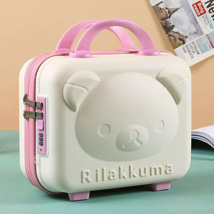 Vanity Case Design for Children Mini Cartoon Polar Bear Password Box Portable Easy Carry Lightweight Small Case with Combo Lock