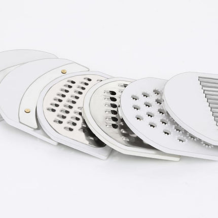 Versatile vegetable cutter and slicer with drain basket.