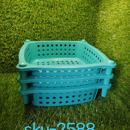 Basket-style storage trolley for kitchen