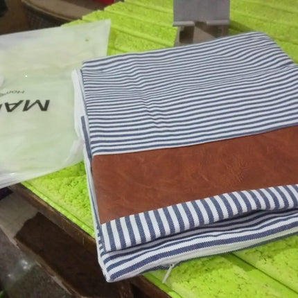 Pillow Covers, leather & cotton Cushion Covers (20 Ã— 20 Inch / 1 Pair / 2 Pc)