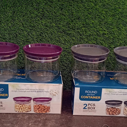Air Tight & Unbreakable Kitchen Jar Set Food Storage Containers for Dry Fruits, Spices, Snacks, Pulses (2 Pcs Set)