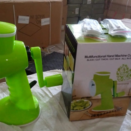 6 in 1 Multi functional Vegetable Cutter & Slicer Hand Machine Cutting, Slice, Cut Thick, Cut Silk All in one â€“Vegetable Chopper Cutter & Slicing Cutter Barrel - Vegetable Grater with 6 Removable Blades