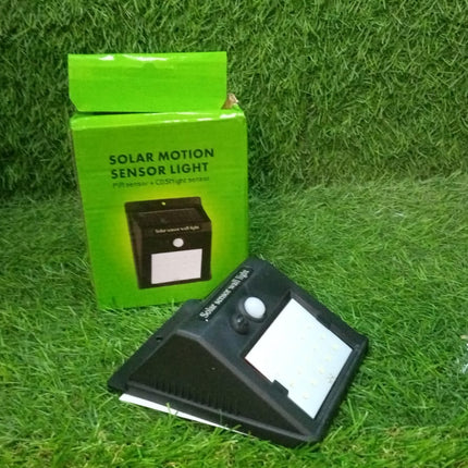 Black solar LED security light for gardens.