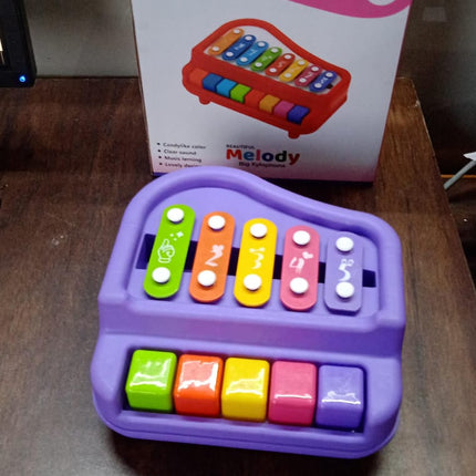 2 in 1 Baby Piano Xylophone Toy for Toddlers, 5 Multicolored Key Keyboard Xylophone Piano, Preschool Educational Musical Learning Instruments Toy for Baby Kids Girls Boys 3+ YearsÂ (1 Pc)