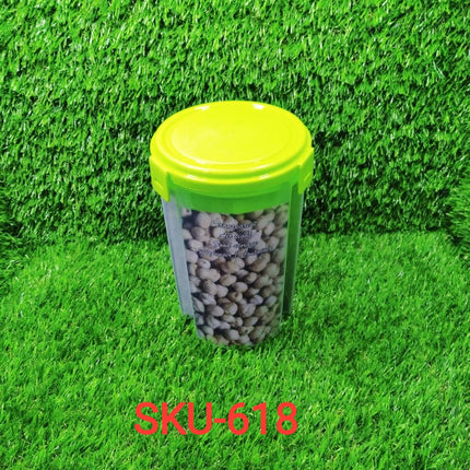 Airtight storage container with multiple sections for easy organization.