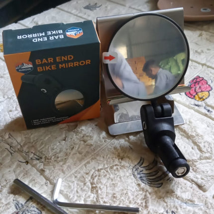 Bar End Bike Mirror: 360Â° Rotatable & Foldable (1 Pc)