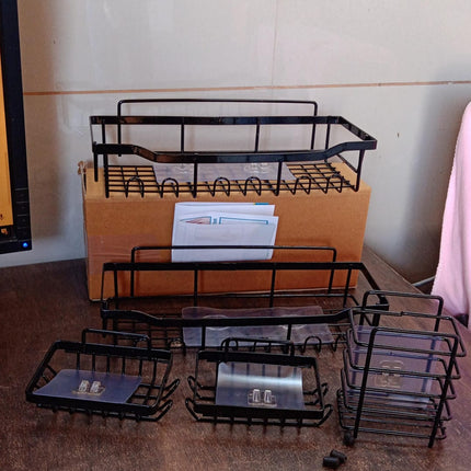 Metal Shower Basket / Canddy, for Bathroom Organiser (5 Pc Combo)