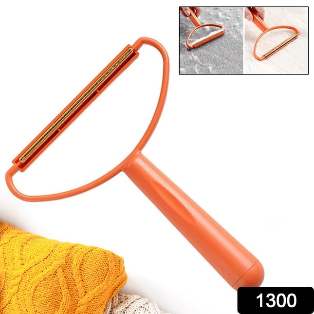 2-in-1 Portable Lint Remover â€“ Long-Handle Brush & Sticky Roller for Clothes, Furniture & Carpets (1 Pc)