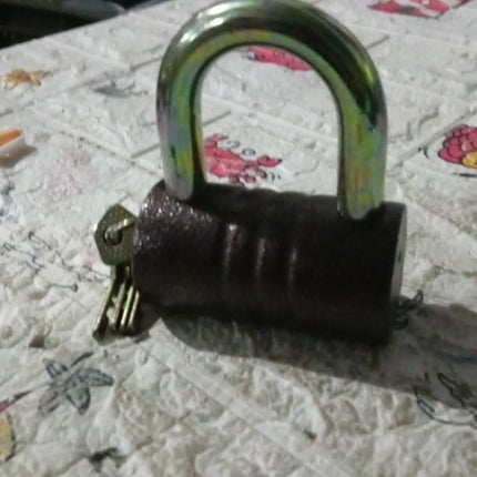 Heavy-Duty Iron Padlock â€“ 82mm Black Spray Lock with Brass Core & 5 Keys, Waterproof & Anti-Theft