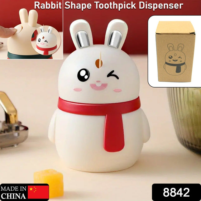 Rabbit Shape Press-Type Toothpick Dispenser – Cute & Durable Tabletop Accessory