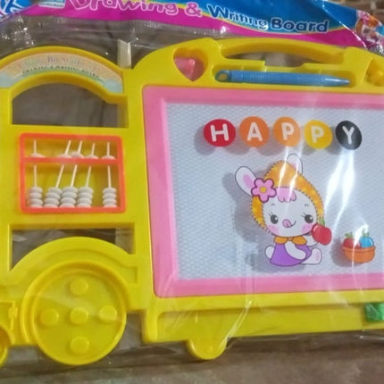Bus Shape Drawing & Writing Slate Board for Kids (1 pc / 32 Ã— 21 Cm)