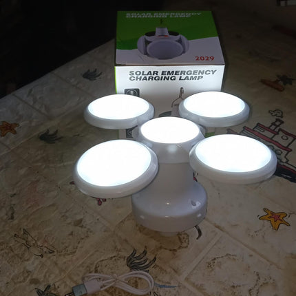 Solar Multi-Functional Emergency LED Light – USB Rechargeable, 5 Modes, Foldable, SOS & IP65 Waterproof