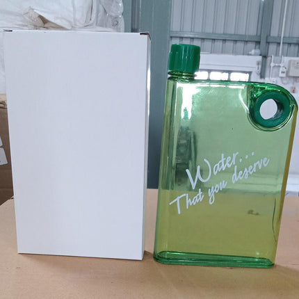 transparent green color slim water bottle
