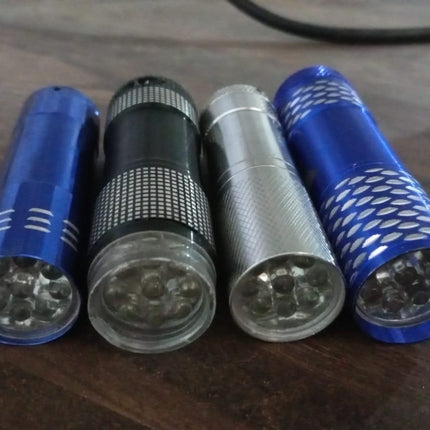 Portable Mini Torch â€“ 9 LED Pocket Flashlight, 3 Battery Operated (Battery Not Included, Mix Color)