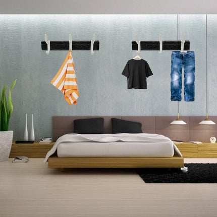 Wall Mounted Coat Hanger Rack â€“ 6 Hooks for Clothes, Jackets & Hats